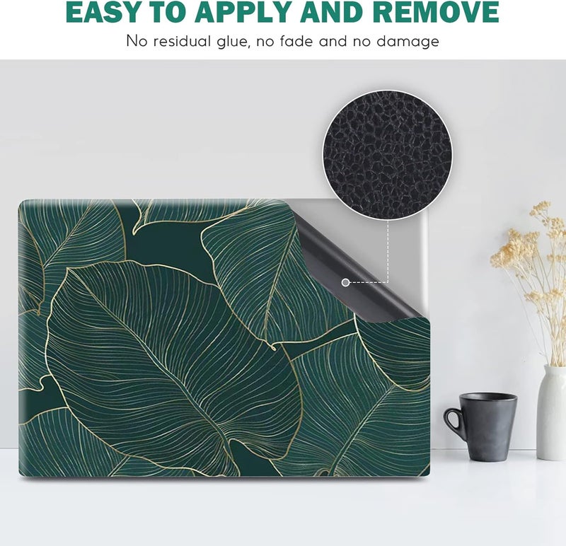DINKY Laptop Skin Sticker Decal, 12" 13" 13.3" 14" 15" 15.4" 15.6 inch Laptop Universal Reusable Vinyl Skin Stickers Cover Art Decal Notebook PC Personalized Protector-Green Leaf - Image 5